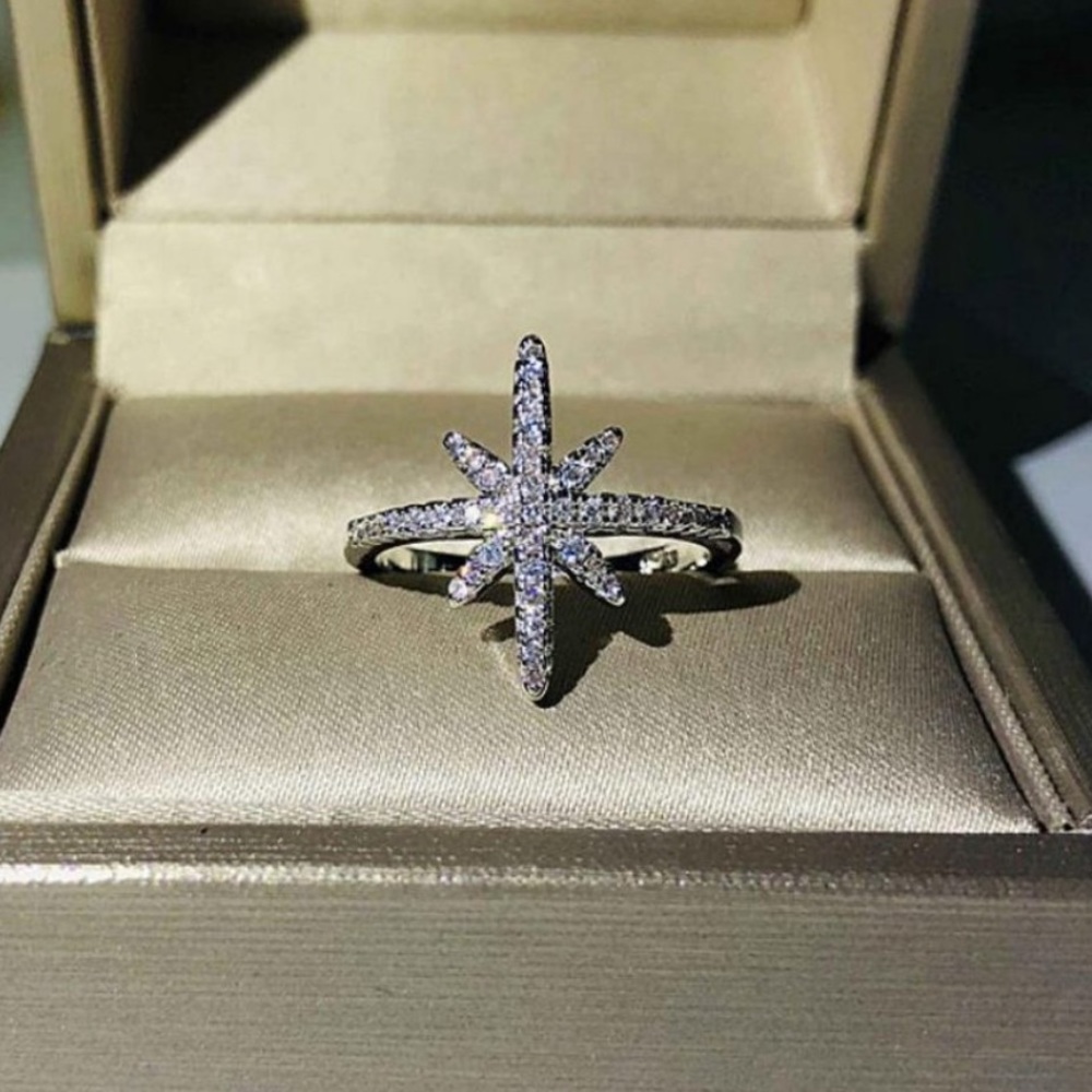 NEW 18K White Gold Diamond Shooting Star Ring - Picture 7 of 7